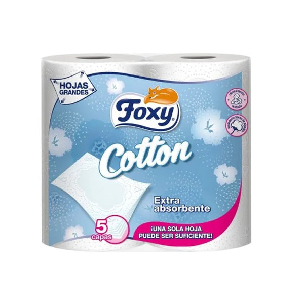 Foxy Cotton Papier Toilette 5 Couches 4 Rouleaux - Batty Beauty