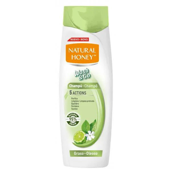 Natural Honey Wash y Go Champú Graso