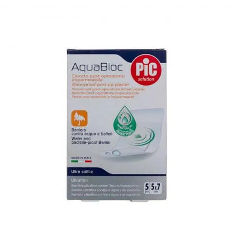Pic Aquabloc Pansement Stérile Postopératoire Avec Bactéricide 5 X 7 Cm 5 U - Batty Beauty