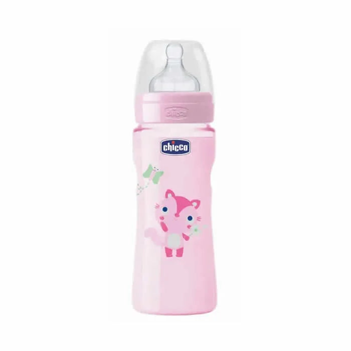 Chicco Well-Being Caoutchouc Biberon Fast Flux Rose 4m+ 330ml