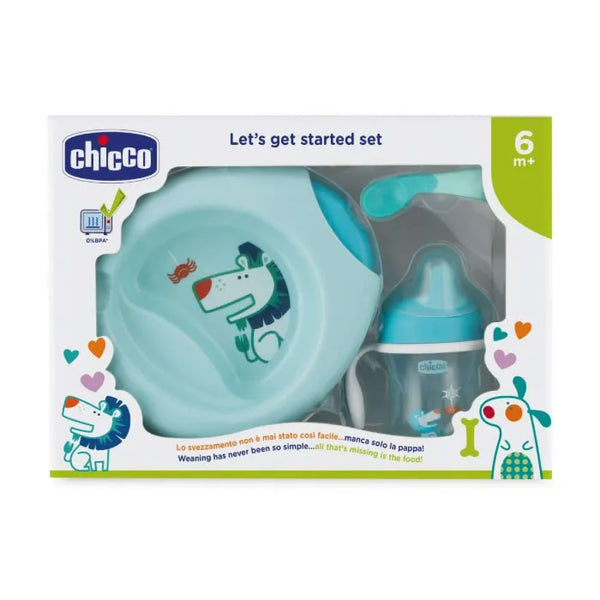Chicco Let's Get Started 6m+ Bleu Coffret 3 Produits - Batty Beauty