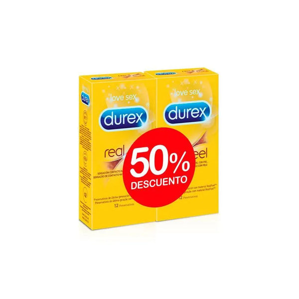 Durex Preservativo Real Feel Duplo 12x2 Unidades - Batty Beauty