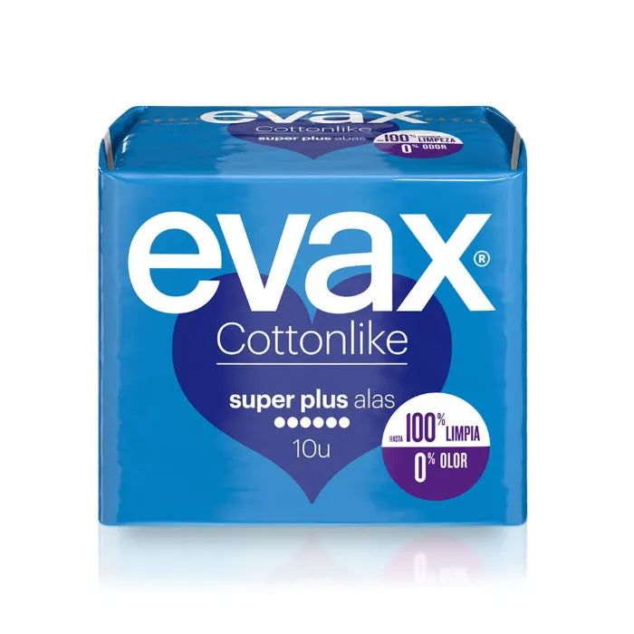 Evax Cottonlike Súper Plus Avec Ailettes 10 Unités