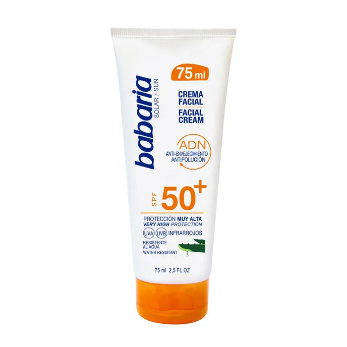 Babaria Crème Solaire Visage Spf50 Aloe Vera Resistant À L'Eau