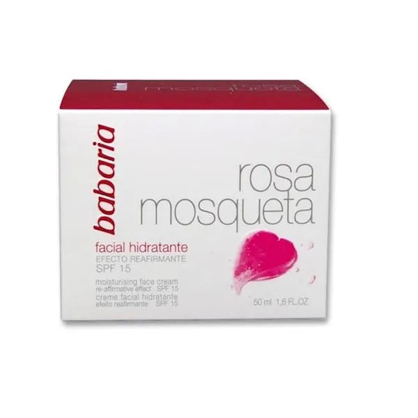 Babaria Face Cream 24 Hour Moisture Rose hip Oil Spf15 50ml - BABARIA