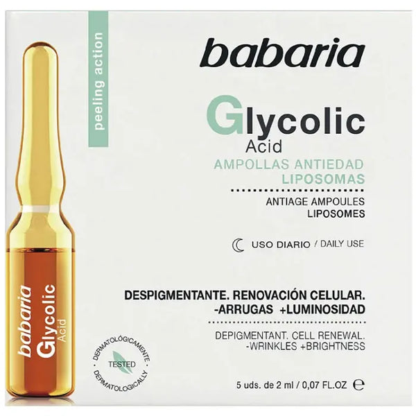 Babaria Glycolic Acid Cell Renewal Ampoules 5X2ml - Batty Beauty