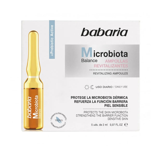 Babaria Microbiota Balance Tratamiento Ampollas Revitalizantes Piel Sensible Uso Diario 5un - Batty Beauty