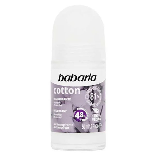 Babaria Deodorant Cotton Roll On 50ml - Batty Beauty