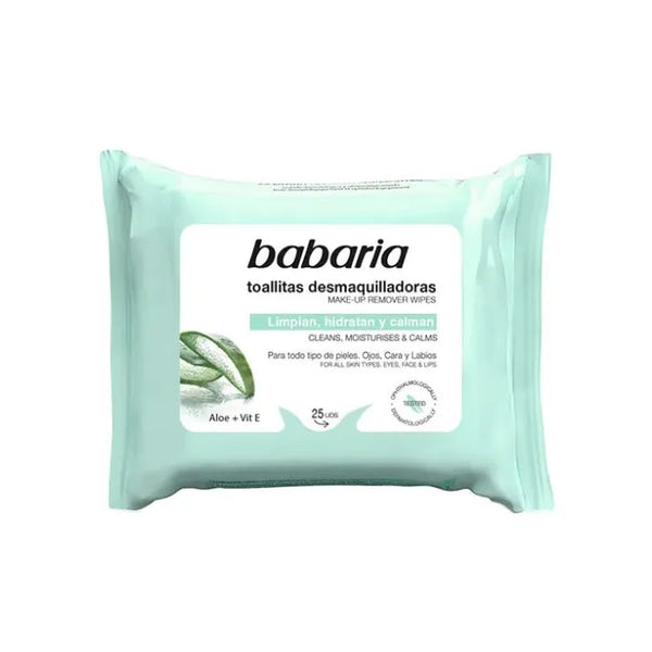 Babaria Aloe Vera Lingettes Démaquillantes Fraîcheur 25 Unités - Batty Beauty