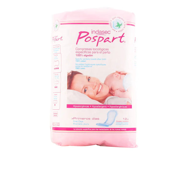 Indasec Pospart Tocological Compresses 100% Coton 12 Unités - INDASEC