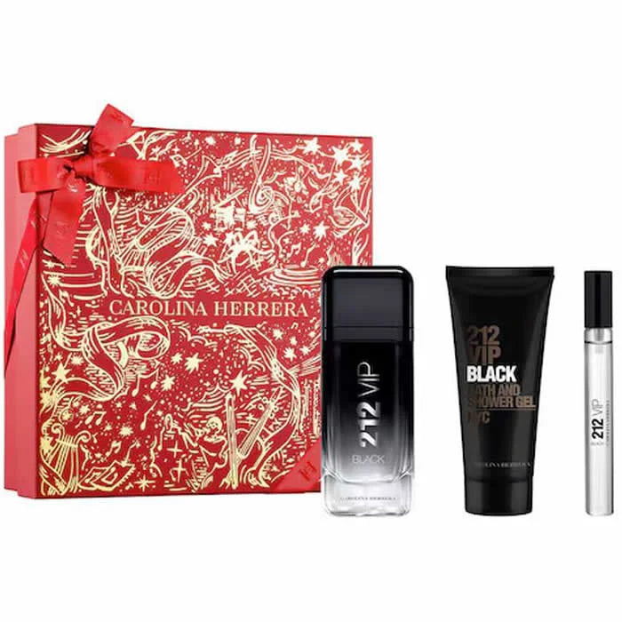 Carolina Herrera 212 Vip Black Men Eau De Perfume Coffret 3 Produits