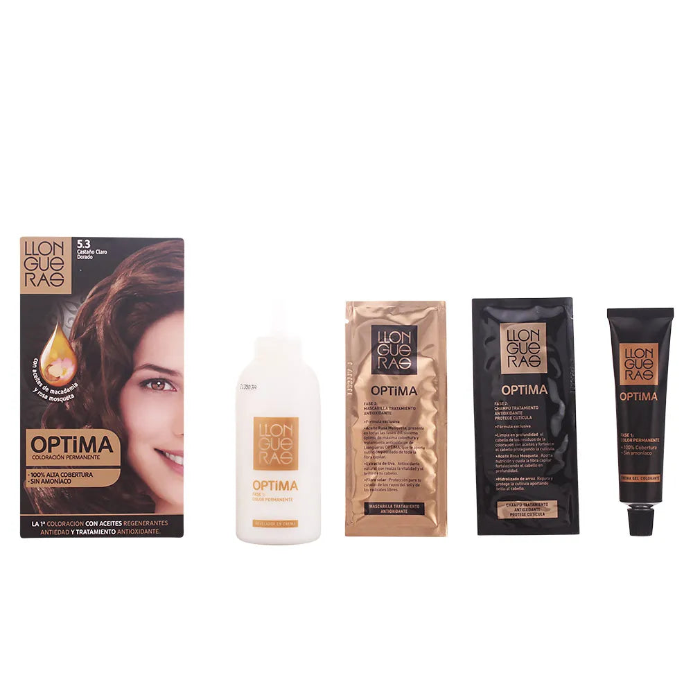 Llongueras Optima Coloration Permanente Sans Ammoniaque 5.3 Châtain Doré Clair