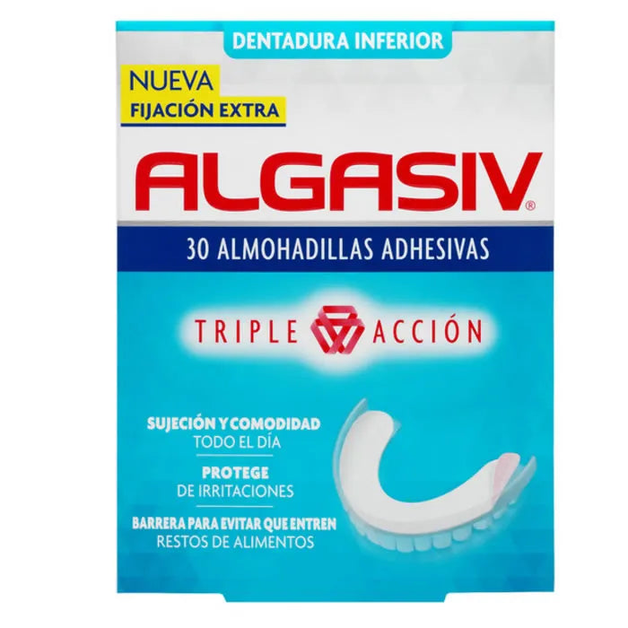 Algasiv Adhésifs Pour Prothèses Dentaires 30 Coussinets Inferieurs