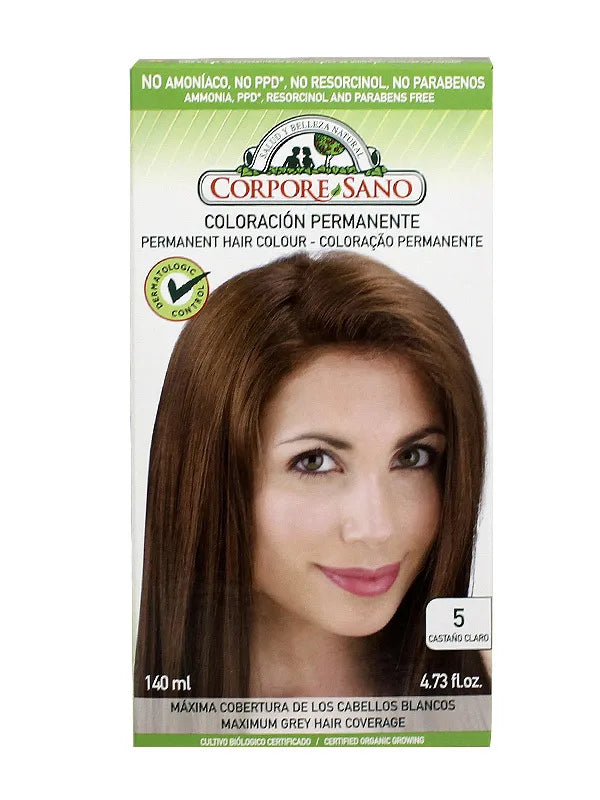 Corpore Sano Tinte Permanente N 5 Castaño Claro 140ml - Batty Beauty