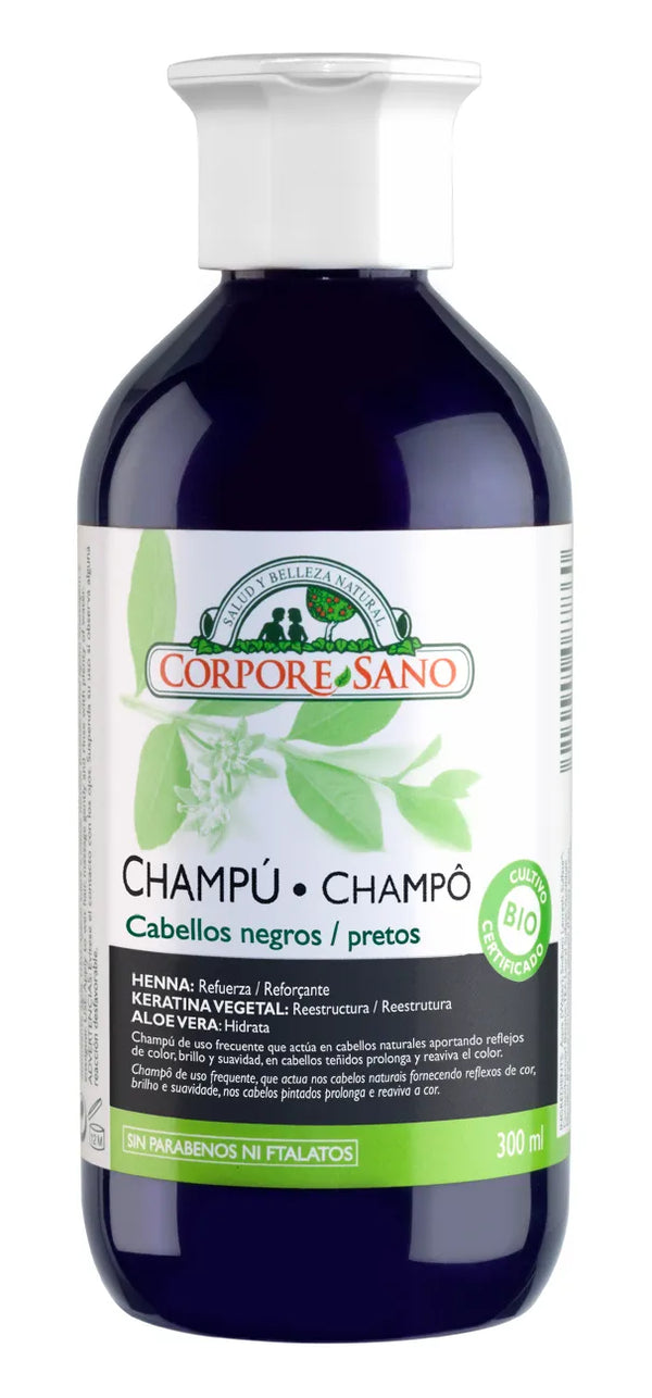 Corpore Champu Henna Cabellos Negros Bio 300ml - Batty Beauty