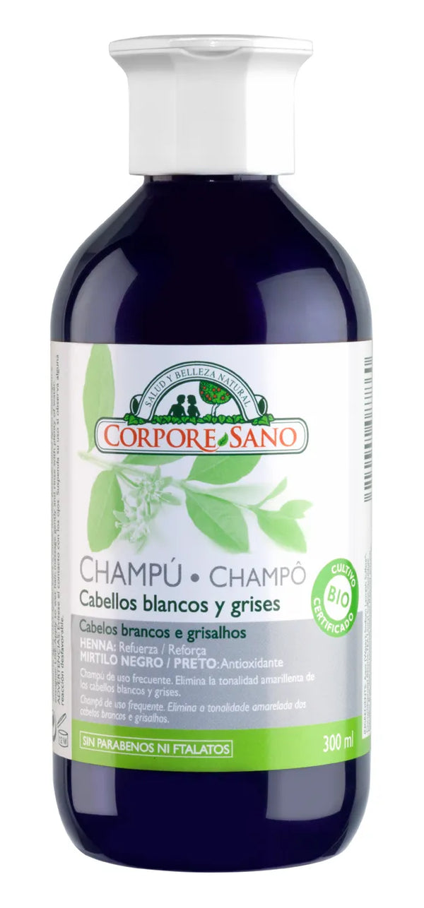 Corpore Champu Cabellos Gris-Blanco Bio 300ml - Batty Beauty