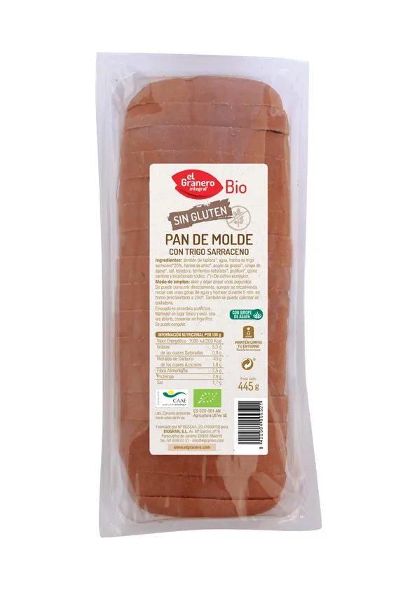 Granero Pan De Molde Con Trigo Sarraceno S-Gluten Bio 445g - Batty Beauty