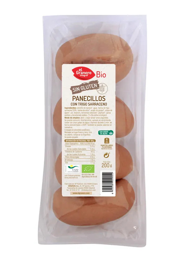 Granero Panecillos Con Trigo Sarraceno Sin Gluten Bio 4 Ud