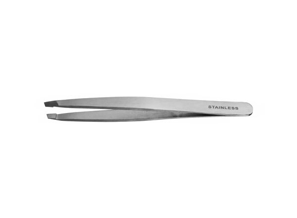 Eurostil Pinza Depilar Inoxidable Punta Oblicua 9,5 Cm - Batty Beauty