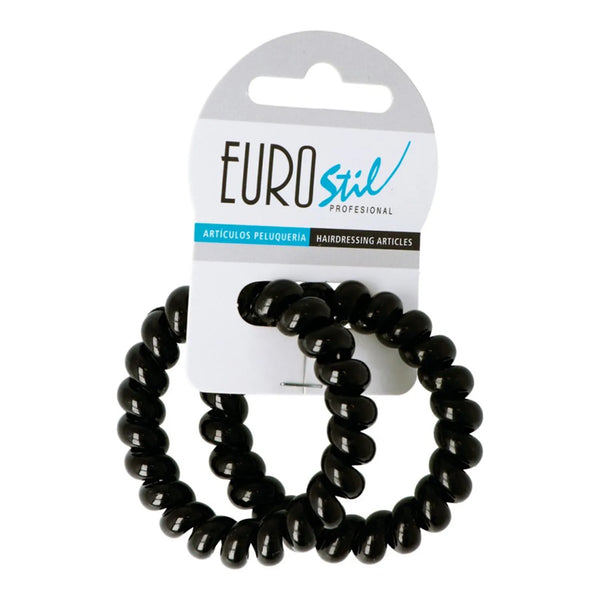 Eurostil Negro Negro Gomas En Espiral Grande 55cm Pack 1un - Batty Beauty