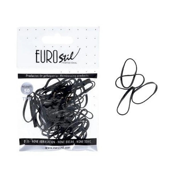 Eurostil Cabello Bolsa De Gomas Negras 50un - Batty Beauty