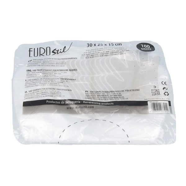Eurostil Transparentes Guantes Desechables Bolsa 100un - Batty Beauty