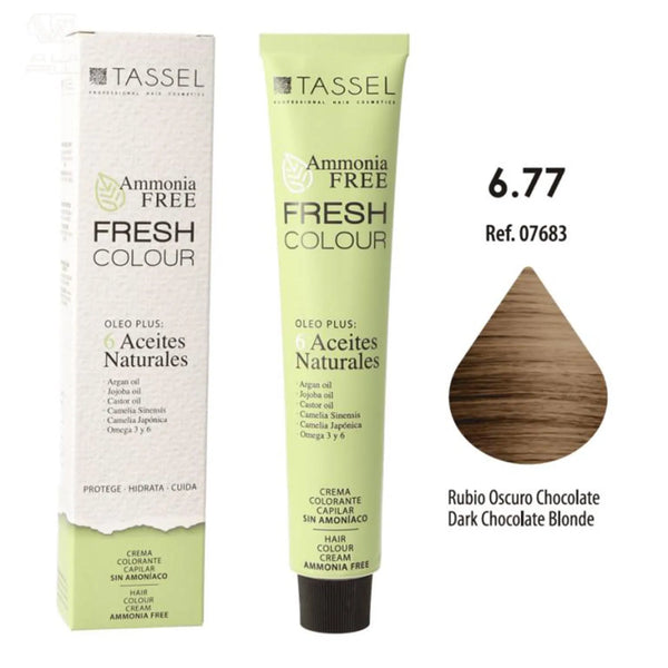Eurostil Fresh Colour Crema Decolorante 6,77 Rubio Oscuro Chocolate Sin Amoniaco 1un - Batty Beauty