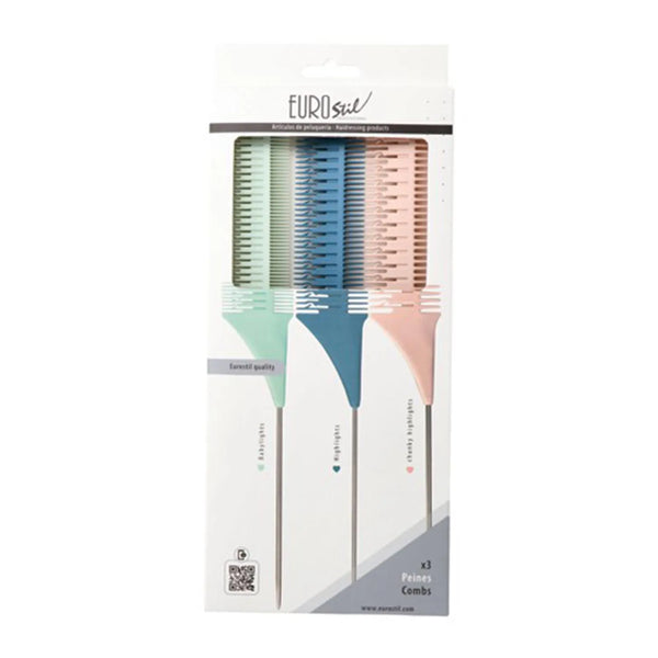 Eurostil Colores Set Peines Mechas 3un - Batty Beauty