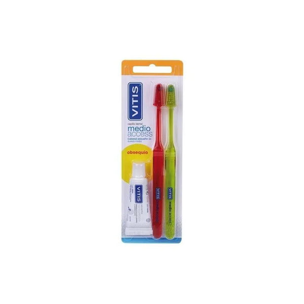 Vitis Cepillo Dental Vitis Access Medio 2 Uds - Batty Beauty