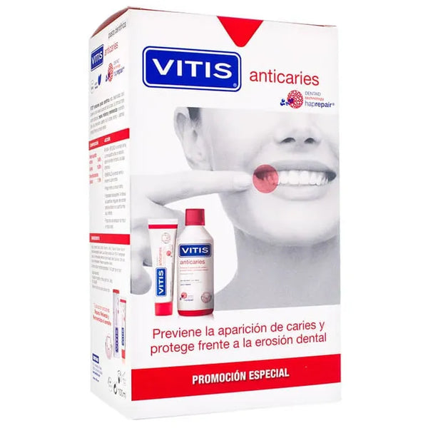 Vitis Anti-Cavité Dentifrice + Bain De Bouche Anti-Cavité 500ml - Batty Beauty