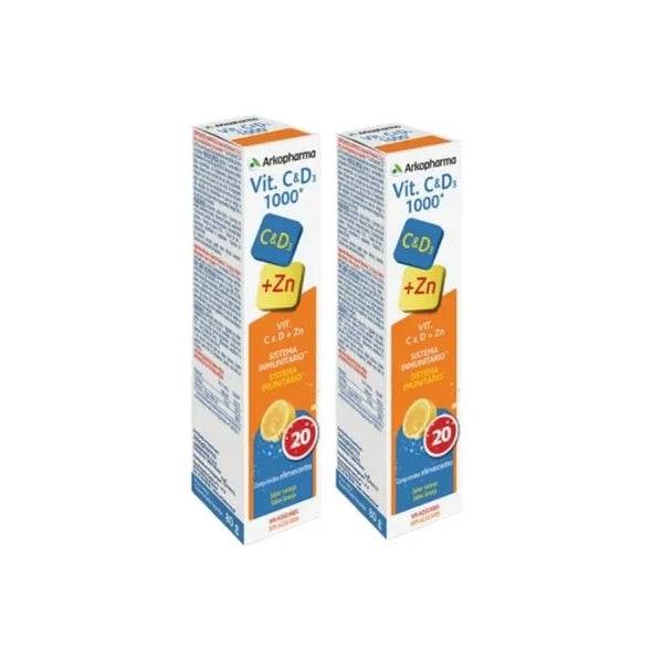 Arkopharma Vitamine C et D3 1000mg 2x20 Comprimés - Batty Beauty
