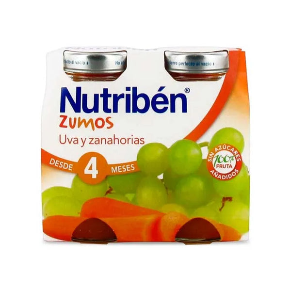 Nutriben Nutribén Jus de Raisin et de Carotte 2x130ml - Batty Beauty