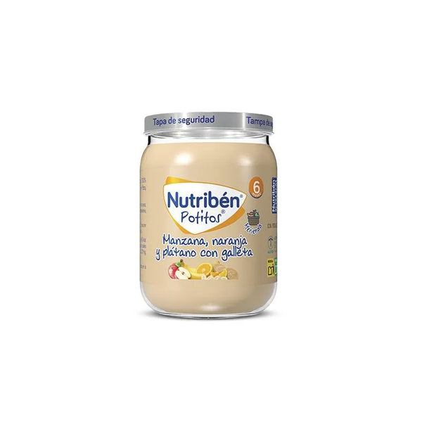 Nutriben Nutribén Potito Merienda Manzana, Naranja y Plátano Con Galleta 190g - Batty Beauty