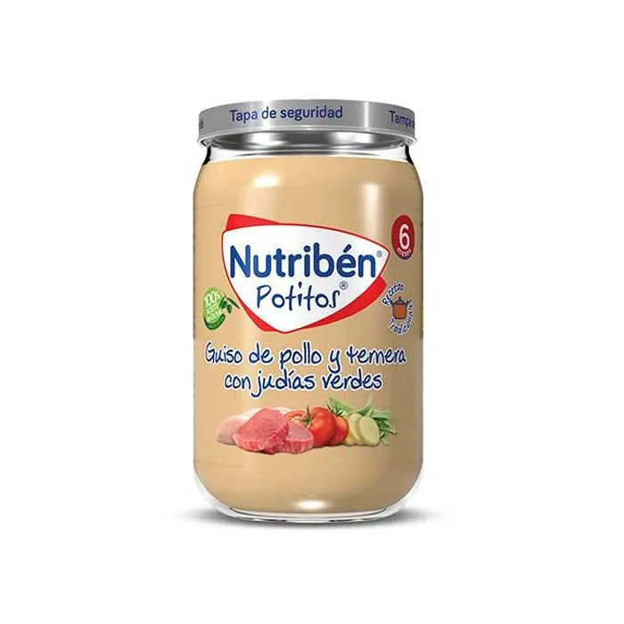 Nutriben Nutribén Potito Poulet, Boeuf et Haricots Verts