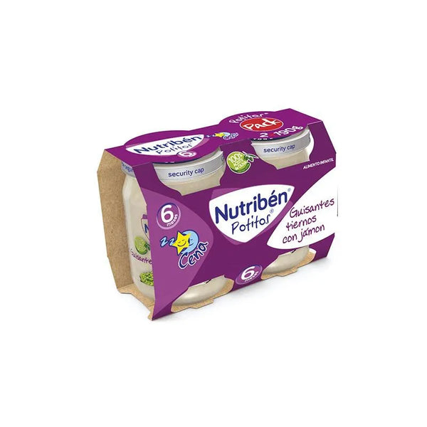Nutriben Nutribén Potito Cena Bipack Guisantes Tiernos Con Jamón 2x190g - Batty Beauty