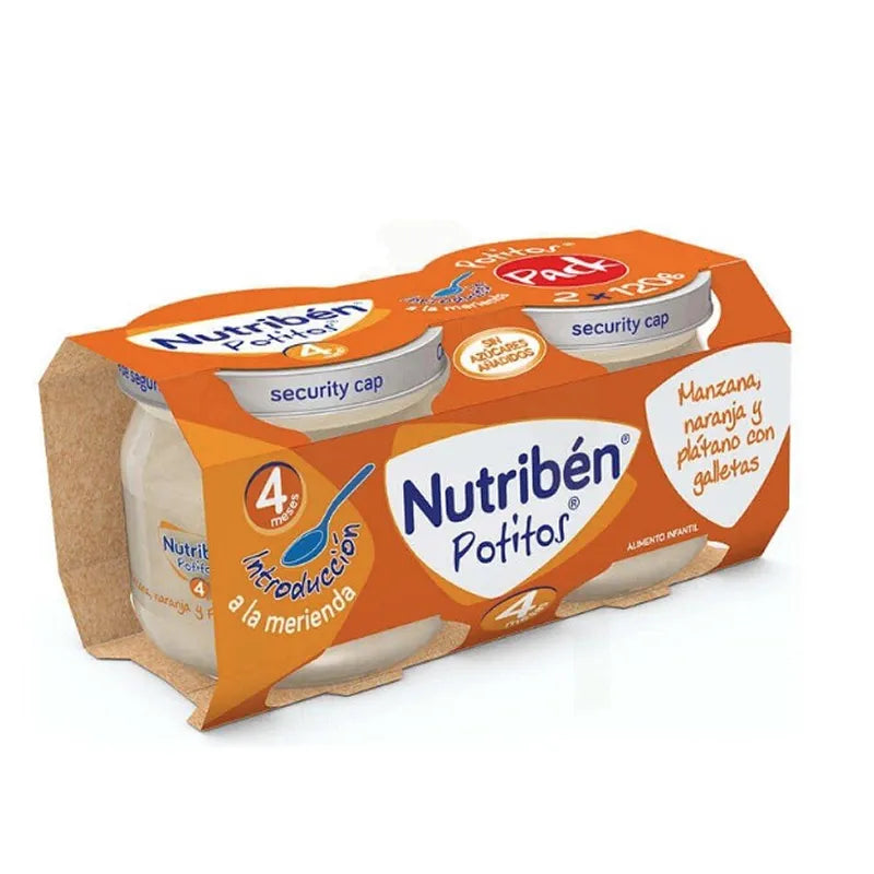 Nutriben Nutribén Pot Banane, Orange et Biscuit 2 Bocaux