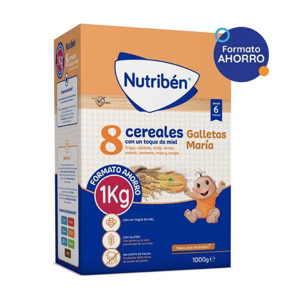 Nutriben Nutribén 8 Céréales avec une Touche de Miel et Biscuits María 1kg - Batty Beauty