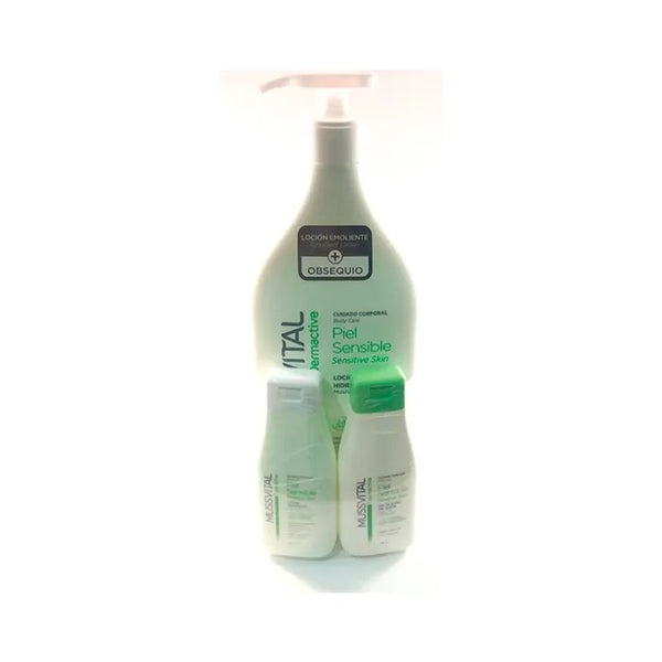 Mussvital Dermactive Lotion Hydratante Peau Sensible Set 3 Produits 1000ml - Batty Beauty