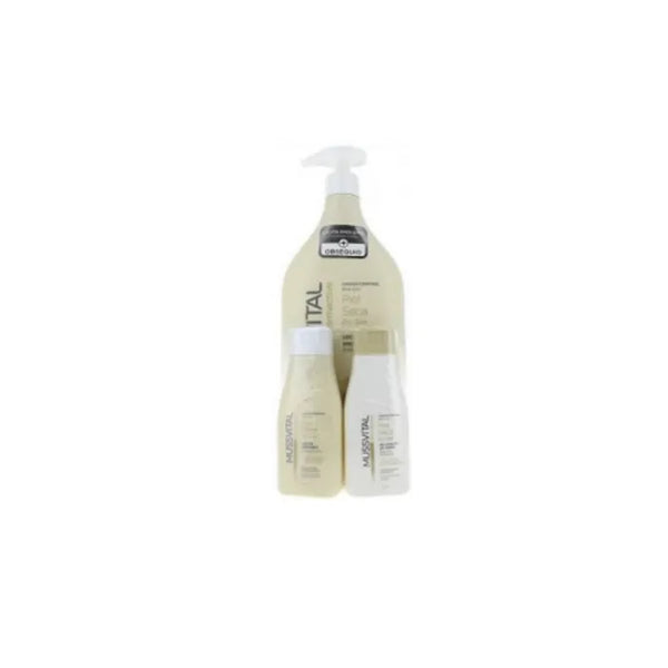 Mussvital Dermactive Gel Douche Peau Sèche Set 3 Produits 1000ml - Batty Beauty