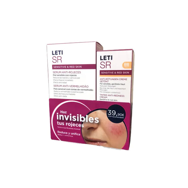 Leti Sr Serum Anti Redness +Leti Sr BB Cream With Colour Spf20 Coffret 2 Pieces 40ml - Batty Beauty
