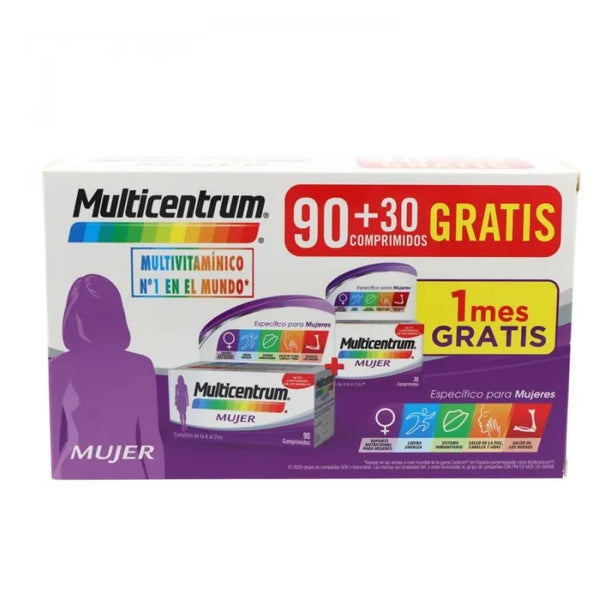 Multicentrum Women Pack 90 + 30 Tablets Set 2 Pieces - Batty Beauty