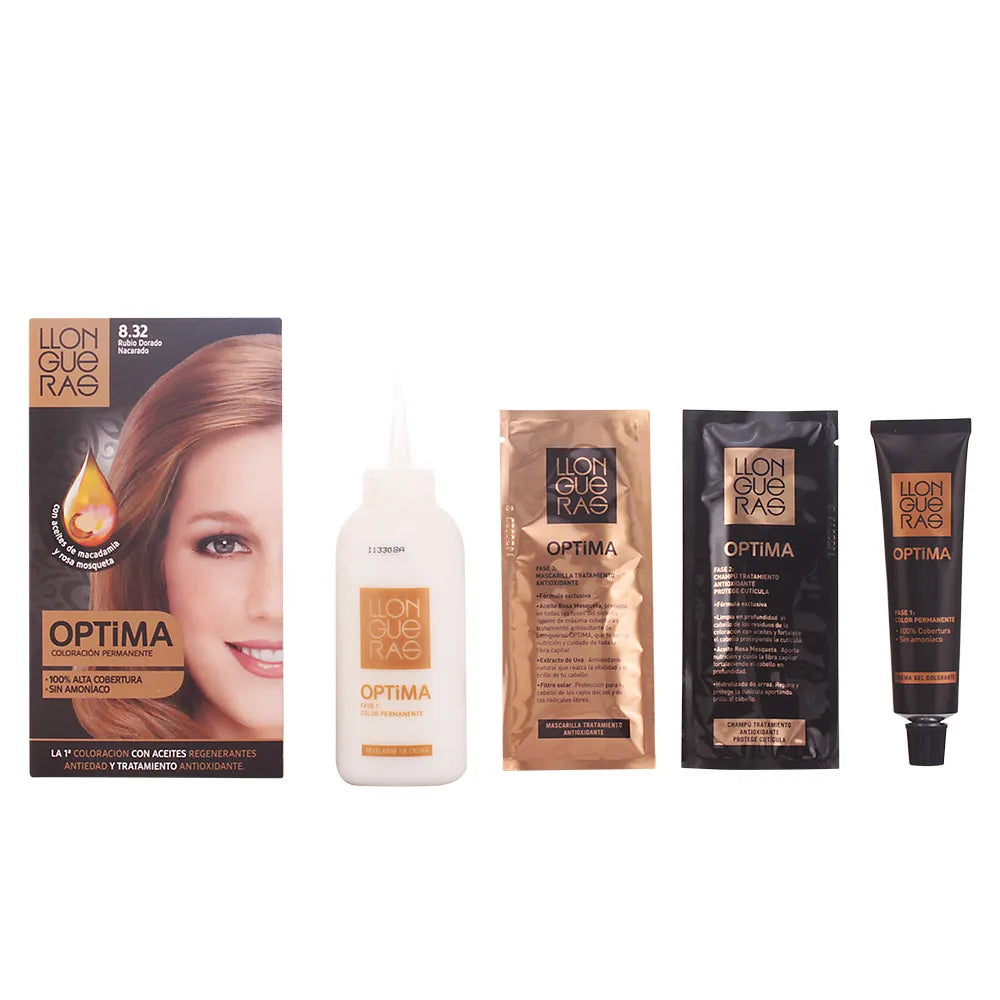 Llongueras Optima Coloration Permanente Sans Ammoniaque 8.32 Blond Doré Naturel
