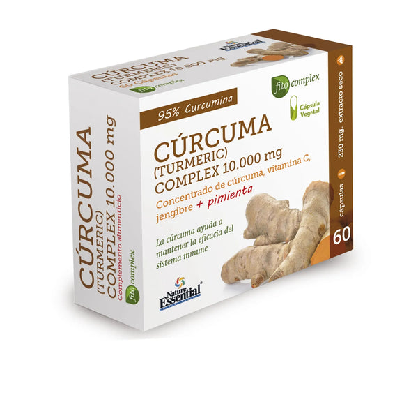 Nature Ess Curcuma 10,000 Mg Jengibre Pimienta C 60 Vcap - Batty Beauty