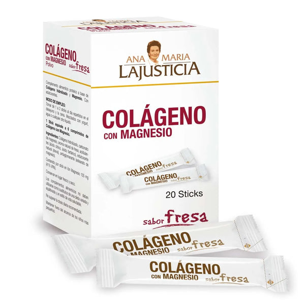 Ana María Lajusticia Colageno Con Magnesio Sabor Fresa 20stick 4g - Batty Beauty