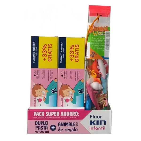 Kin Fluor Kin Enfants Dentifrice Saveur Fraise 2x150ml - Batty Beauty