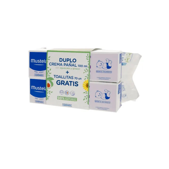 Mustela Duplo Balm Cream + Wipes 70 Units