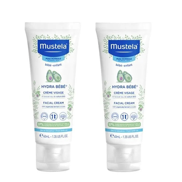Mustela Baby Hydra Crème Faciale 2x40ml - Batty Beauty