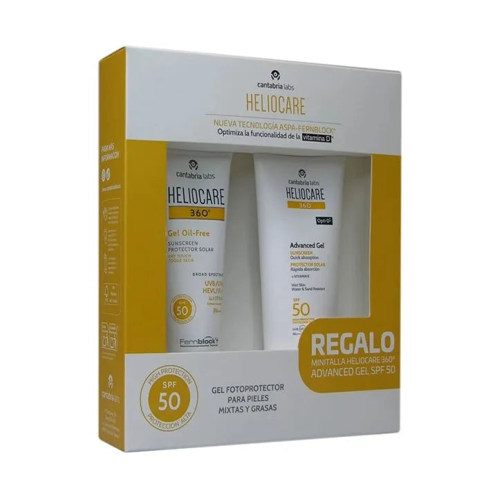 Heliocare 360 Gel Oil Free Dry Touch Visage Spf50 Coffret 2 Pièces