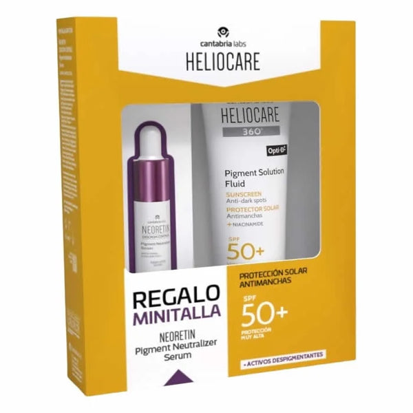 Heliocare 360 Opti D Pigment Solution Fluid Spf50+ Coffret 2 Produits 50ml - Batty Beauty