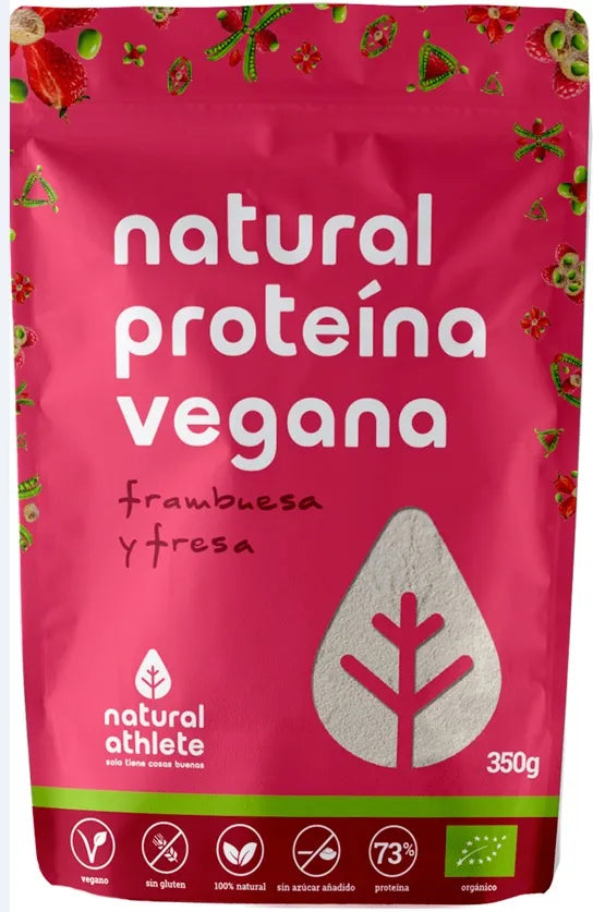 Natural Athlete Proteina Vegana Fresa y Frambuesa Bio 350g - Batty Beauty